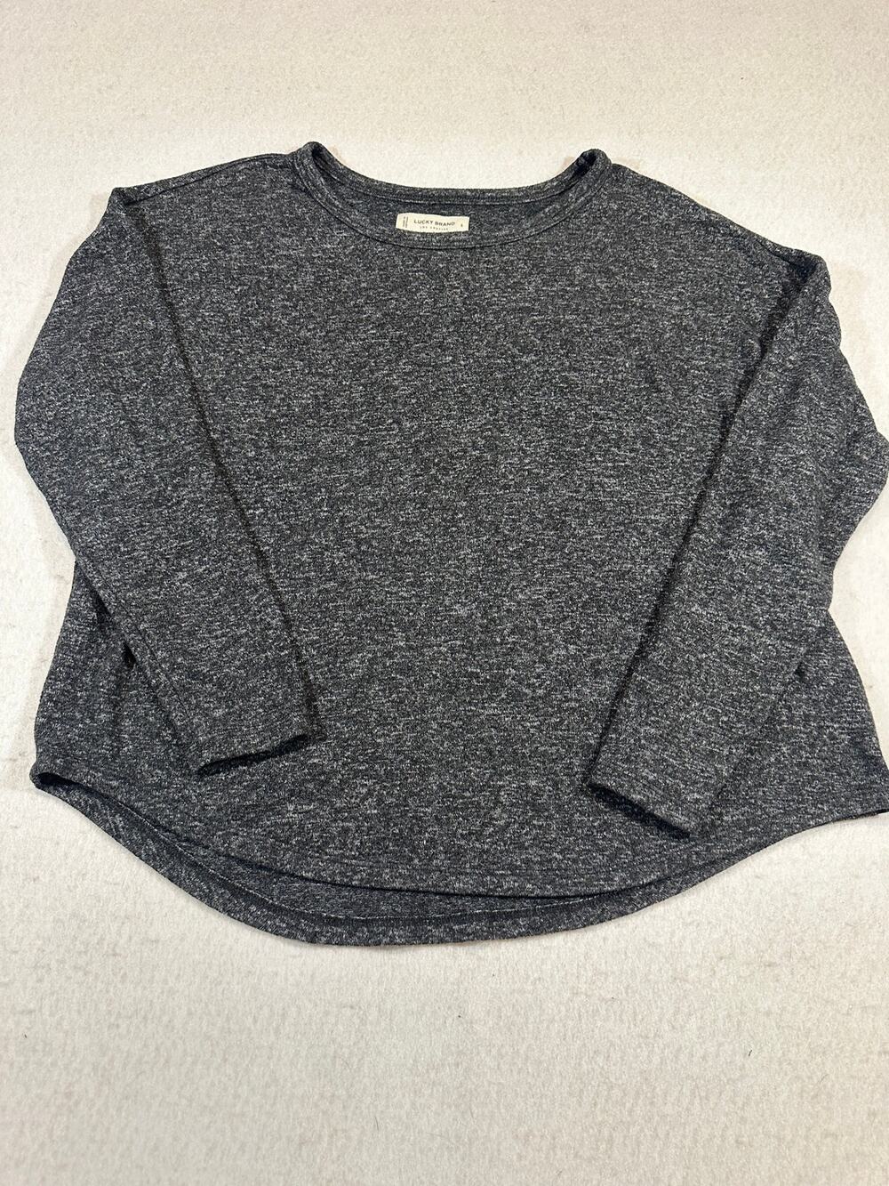 Lucky Brand Women’s Small Charcoal Heather Long Sleeve Dolman Relaxed Top boho